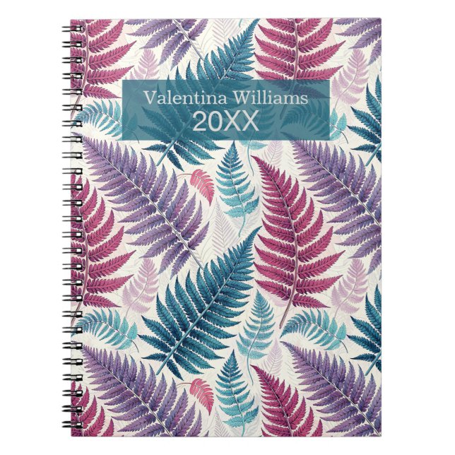 Vintage Botanical Fern Monogram Notebook (Front)