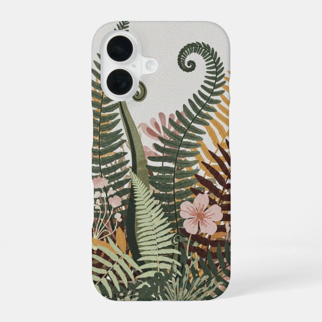 Vintage Botanical Ferns iPhone Case (Back)
