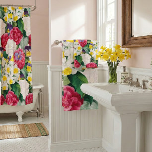 Vintage Botanical Floral Bath Towel Set