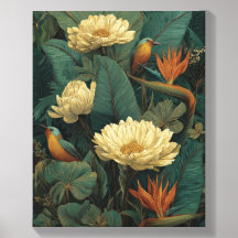 Vintage Botanical Floral Canvas Wall Art | Modern