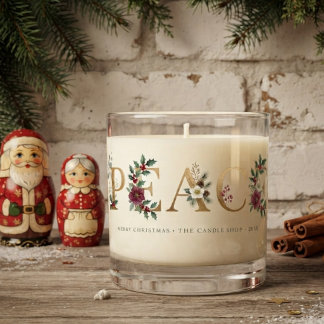 Vintage Botanical Floral Christmas Peace MH26 Scented Candle