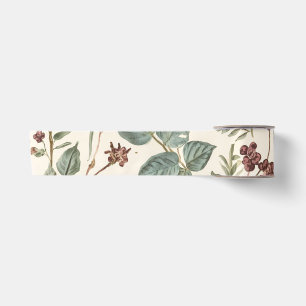 Vintage Botanical Floral Cottage Garden Satin Ribbon