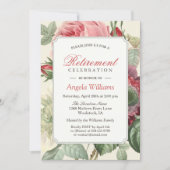 Vintage Botanical Floral Elegant Retirement Party Invitation (Front)