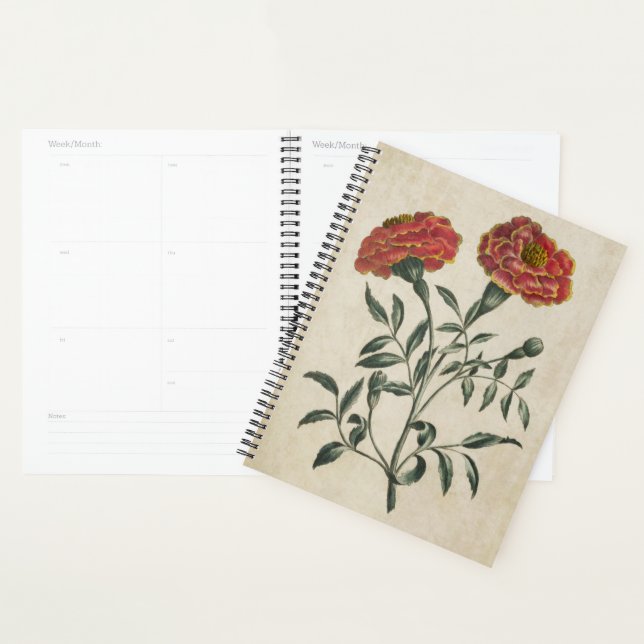 Vintage Botanical Floral French Marigold Planner (Display)