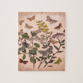 Vintage Botanical Floral Illustration Wildflowers Jigsaw Puzzle