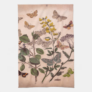 Vintage Botanical Floral Illustration Wildflowers Towel