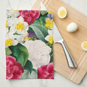 Vintage Botanical Floral Kitchen Towel