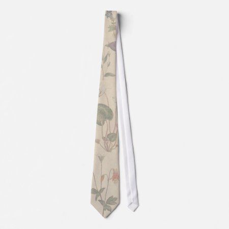 Vintage Botanical Floral Linen Tie