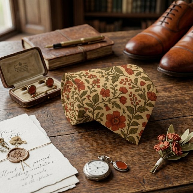 Vintage Botanical Floral Neck Tie (Creator Uploaded)