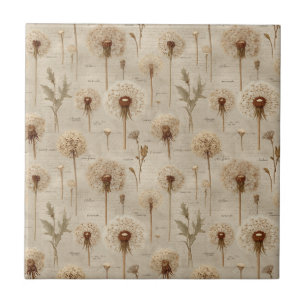 Vintage Botanical Floral Pattern (10) Ceramic Tile