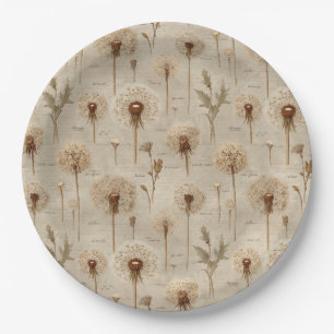 Vintage Botanical Floral Pattern (10) Paper Plates