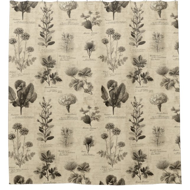 Vintage Botanical Floral Pattern (11) Shower Curtain (Front)