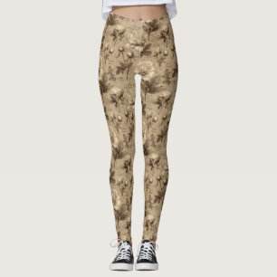 Vintage Botanical Floral Pattern (1) Leggings