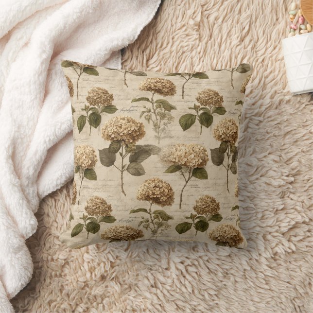 Vintage Botanical Floral Pattern (1) Throw Pillow (Blanket)