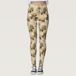 Vintage Botanical Floral Pattern (2) Leggings