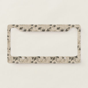 Vintage Botanical Floral Pattern (4) License Plate Frame