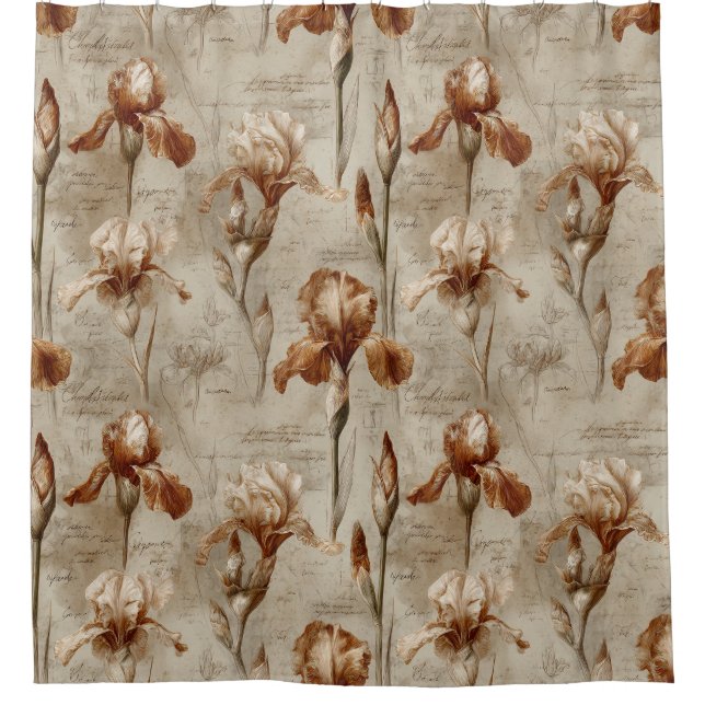 Vintage Botanical Floral Pattern (4) Shower Curtain (Front)
