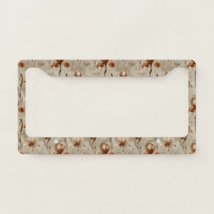 Vintage Botanical Floral Pattern (5) License Plate Frame