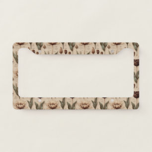 Vintage Botanical Floral Pattern (6) License Plate Frame