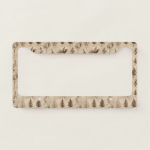 Vintage Botanical Floral Pattern (8) License Plate Frame