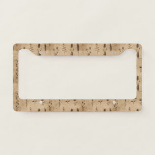 Vintage Botanical Floral Pattern (9) License Plate Frame