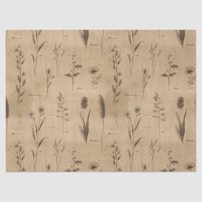 Vintage Botanical Floral Pattern (9) Tissue Paper (Front)