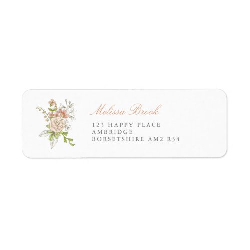 Vintage Botanical Floral Personalized Address Label