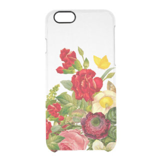 Vintage Botanical Floral Rose Clear iPhone 6/6S Case