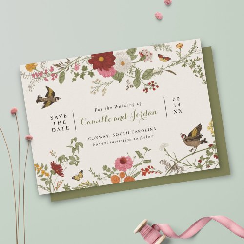 Vintage Botanical Floral Save the Date