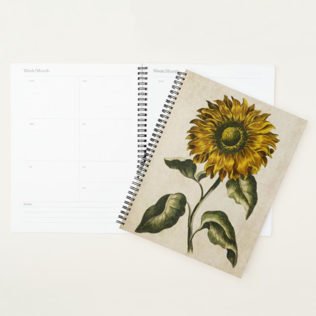Vintage Botanical Floral Sunflower Planner (Display)