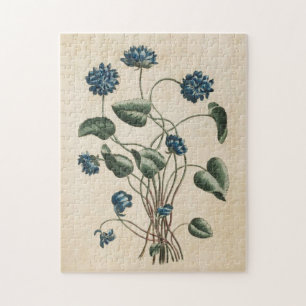 Vintage Botanical Floral Violets Jigsaw Puzzle