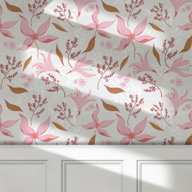 Vintage Botanical Floral Wallpaper Peel & Stick Wallpaper (Creator Uploaded)