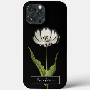 Vintage Botanical Flower Black and White iPhone 13 Pro Max Case