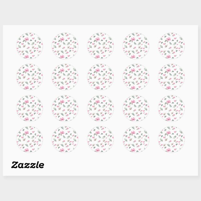 Vintage Botanical Flower Classic Round Sticker (Sheet)