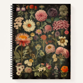 Vintage Botanical Flower Notebook – Elegant Floral