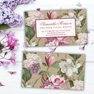 Vintage Botanical Flower Shop Elegance Business Card