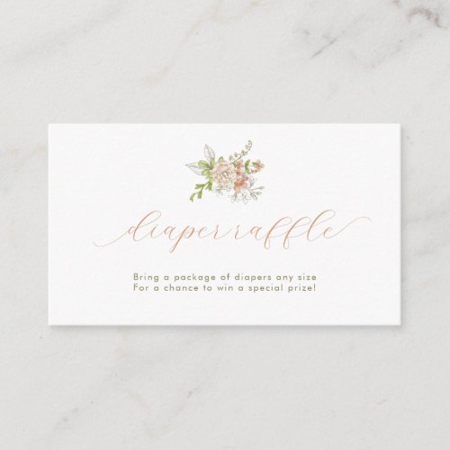 Vintage Botanical Flowers Diaper Raffle Enclosure Card