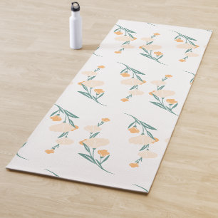 Vintage Botanical Flowers Floral Illustration Yoga Mat