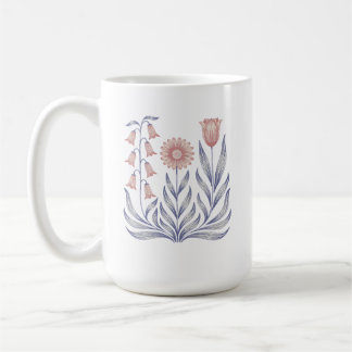 Vintage Botanical Flowers Minimal Floral Art Coffee Mug