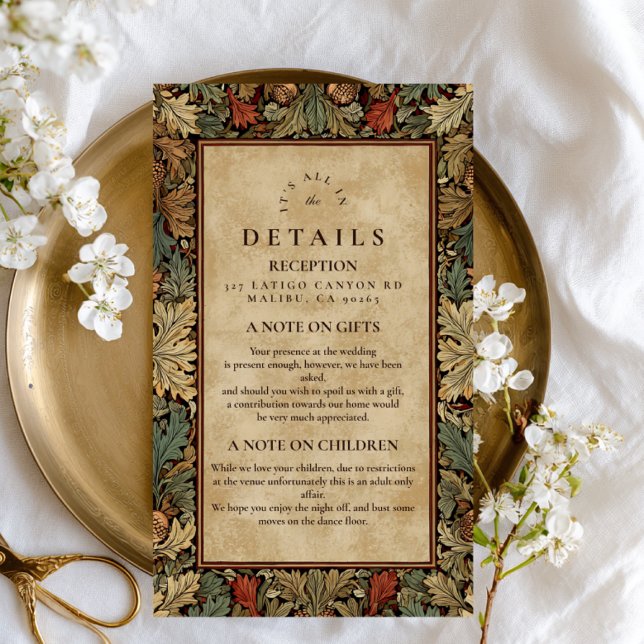Vintage Botanical Foliage Wedding Enclosure Card (Creator Uploaded)