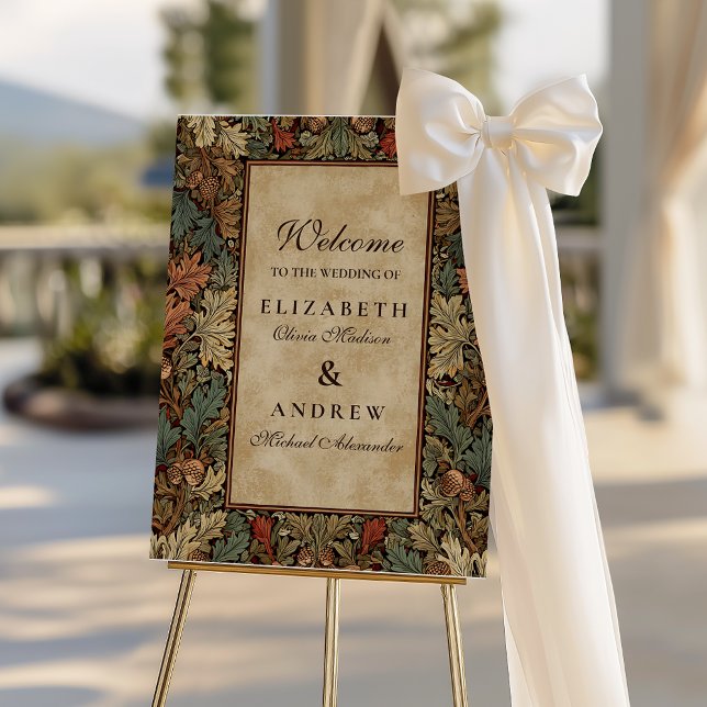 Vintage Botanical Foliage Wedding Foam Board (Creator Uploaded)