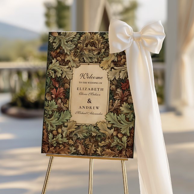 Vintage Botanical Foliage Wedding Foam Board (Creator Uploaded)