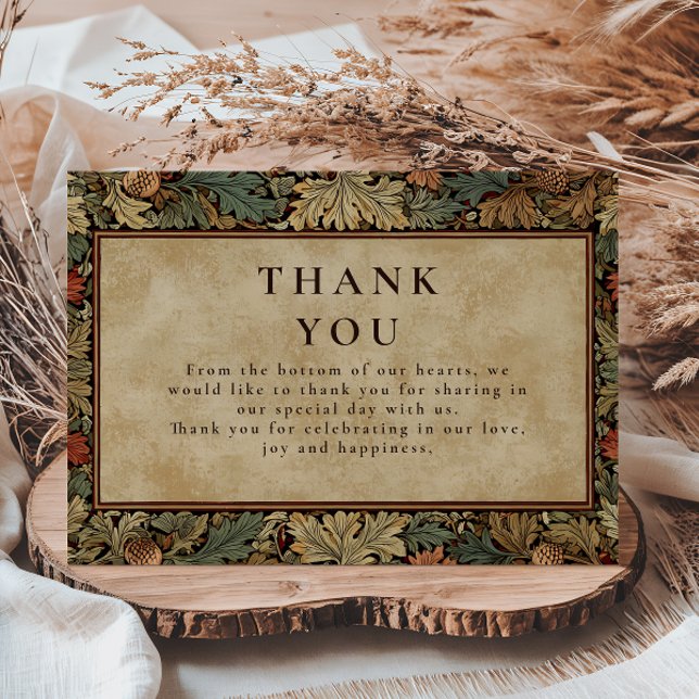 Vintage Botanical Foliage Wedding Thank You Card (Creator Uploaded)