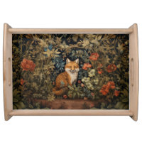 Vintage Botanical Fox in Floral Forest