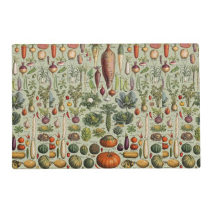 vintage botanical French garden vegetables Placemat