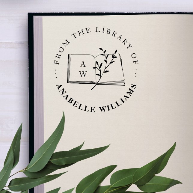 Vintage Botanical From The Library Of Custom Book Rubber Stamp (Creator Uploaded)