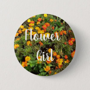 Vintage Botanical Garden flower girl Button