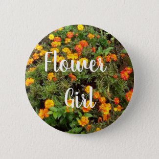 Vintage Botanical Garden flower girl Button