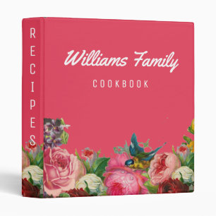 Vintage Botanical Garden Flower Recipes Book 3 Ring Binder