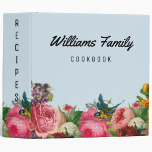 Vintage Botanical Garden Flower Recipes Book 3 Ring Binder